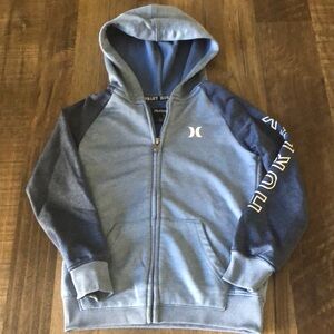 Boys Hurley Blue Zip Up Hoodie Size 5
